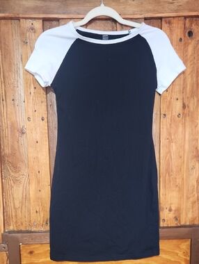 SHEIN Black Tee with White Trim
